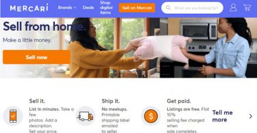 Mercari Website Screenshot for Mercari reviews